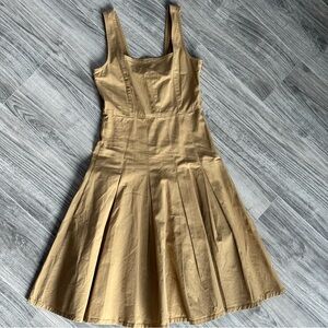 J.Crew Tan Pleated A-line Chino Dress (Size 00)